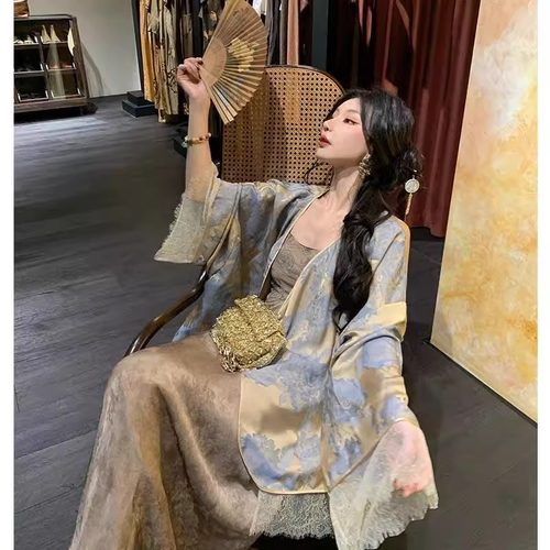大码胖mm新中式盘扣开衫女夏款