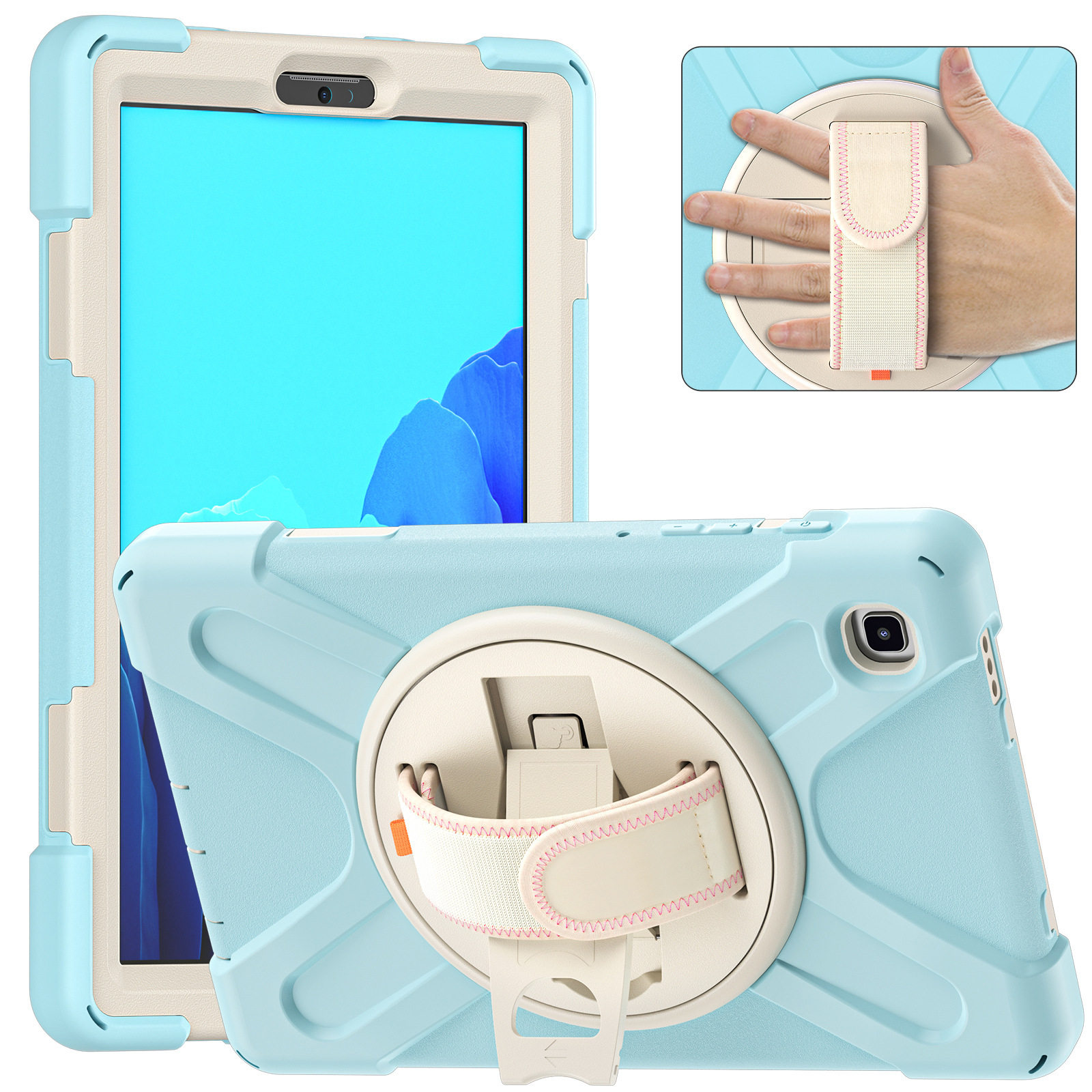 7寸sm-t220平板皮套sm-t225浅色手带壳