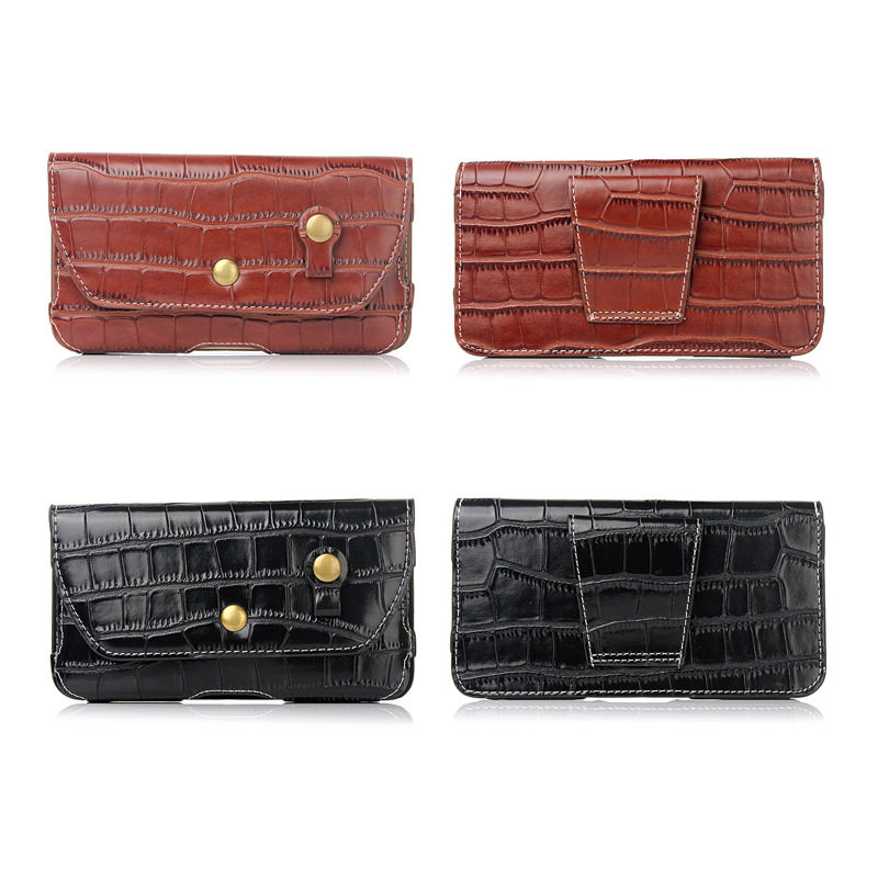 通用5.1寸鳄鱼纹横款腰包手机套适用苹果115.5寸挂包皮套