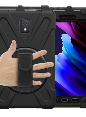 适用三星T570 tab active 3保护套8寸T575旋转手带支架硅胶壳