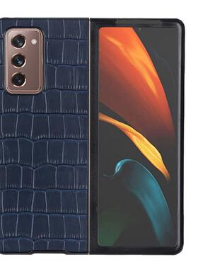 跨境适用三星Z Fold2折叠屏F9160zfold2鳄鱼纹十字纹二合一手机套