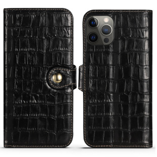 适用iPhone12鳄鱼纹真皮翻盖钱包手机套苹果12 Mini插卡支架皮套