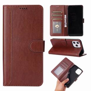 适用iPhone13拼接三卡纯色皮磁吸皮套苹果12pro支架翻盖手机壳