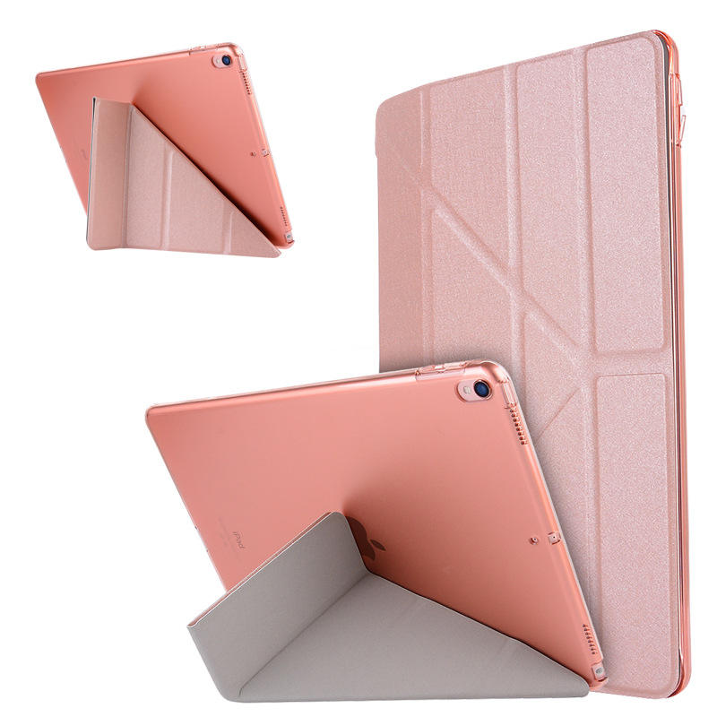 iPad Air3 2019蚕丝纹变形多折支架平板皮套商务翻盖mini5保护套