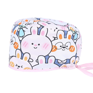 戈美恩纯棉手术帽女口腔医生圆帽手术室专用帽子护士小花帽男透气