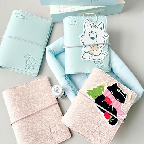 可爱小狗学生便携A7随身手帐本