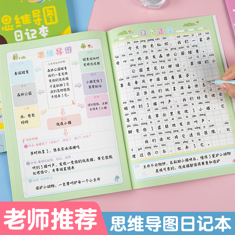 思维导图日记本b5小学生笔记本一年级二三四五年级思维开发训练儿童学习用品课外阅读摘抄田字格方格记录本子高性价比高么？