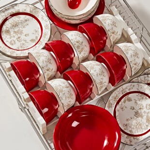 乔迁入宅碗家用2026新款高颜值碗盘碗碟餐具套装景德镇陶瓷高级感