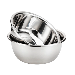 不锈钢碗304食品级加深面碗厨房洗菜盆和面盆家用汤碗铁盆大饭碗