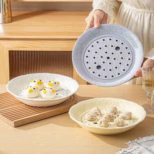 万用蒸盘小尺寸高端盘盛饺子沥水盘家用蒸箱专用蒸盘电饭锅内蒸笼