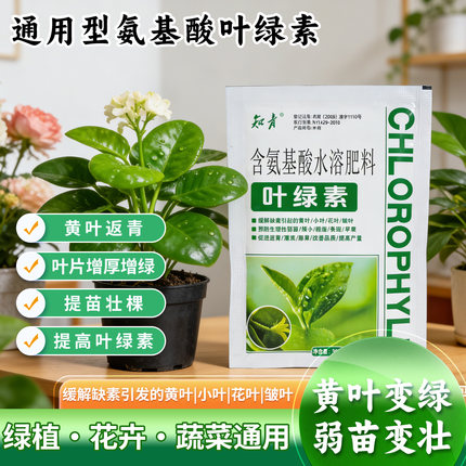 叶绿素叶面肥防黄叶氨基酸蔬菜花卉绿植通用型中量元素水溶肥