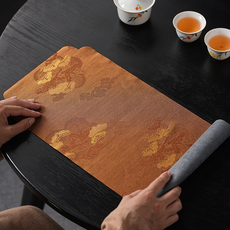 织锦祥云干泡茶席棉麻防水桌垫加厚茶杯垫干泡茶台桌旗茶道零配件,餐饮具,茶道/零配,淘宝优惠券,粉丝福利购,淘宝优惠卷