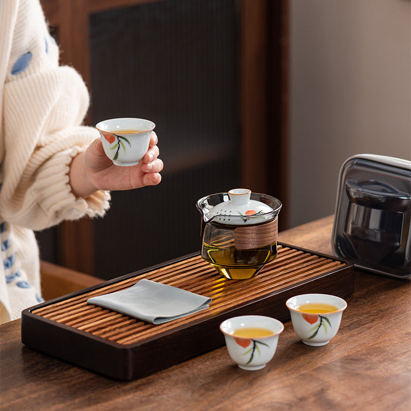 手绘旅行茶具套装泡茶壶便携泡茶杯茶具户外个人专用随身快客杯,餐饮具,功夫茶具,淘宝优惠券,粉丝福利购,淘宝优惠卷