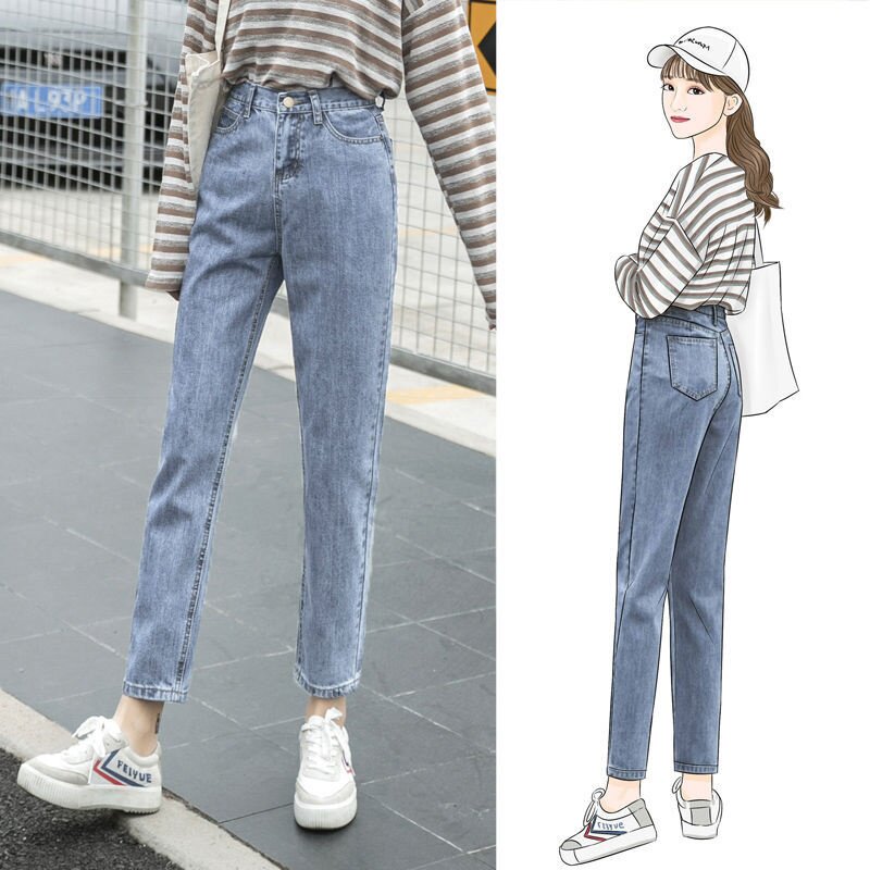 393百搭牛仔裤女2022春秋牛仔裤