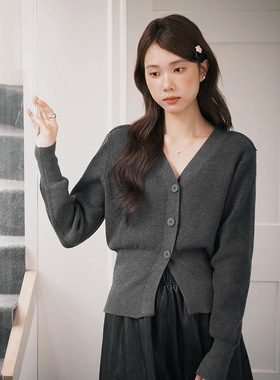 【格雷系开衫 收腰巨遮肉】冬季复古v领收腰针织开衫女n838c