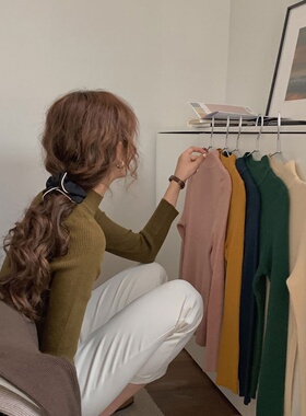 【】韩系圆领毛针织衫女2025冬季新款打底内搭长袖毛衣w294d