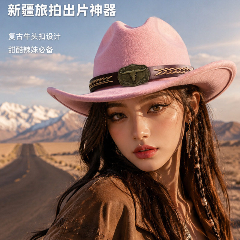 秋冬复古百搭帽子女款户外弯檐遮帽子