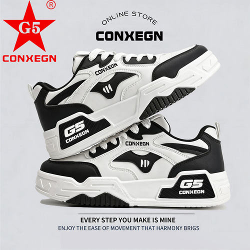 G5 CONXEGN潮流运动休闲百搭透气新款皮面春季运动鞋小白鞋鞋子