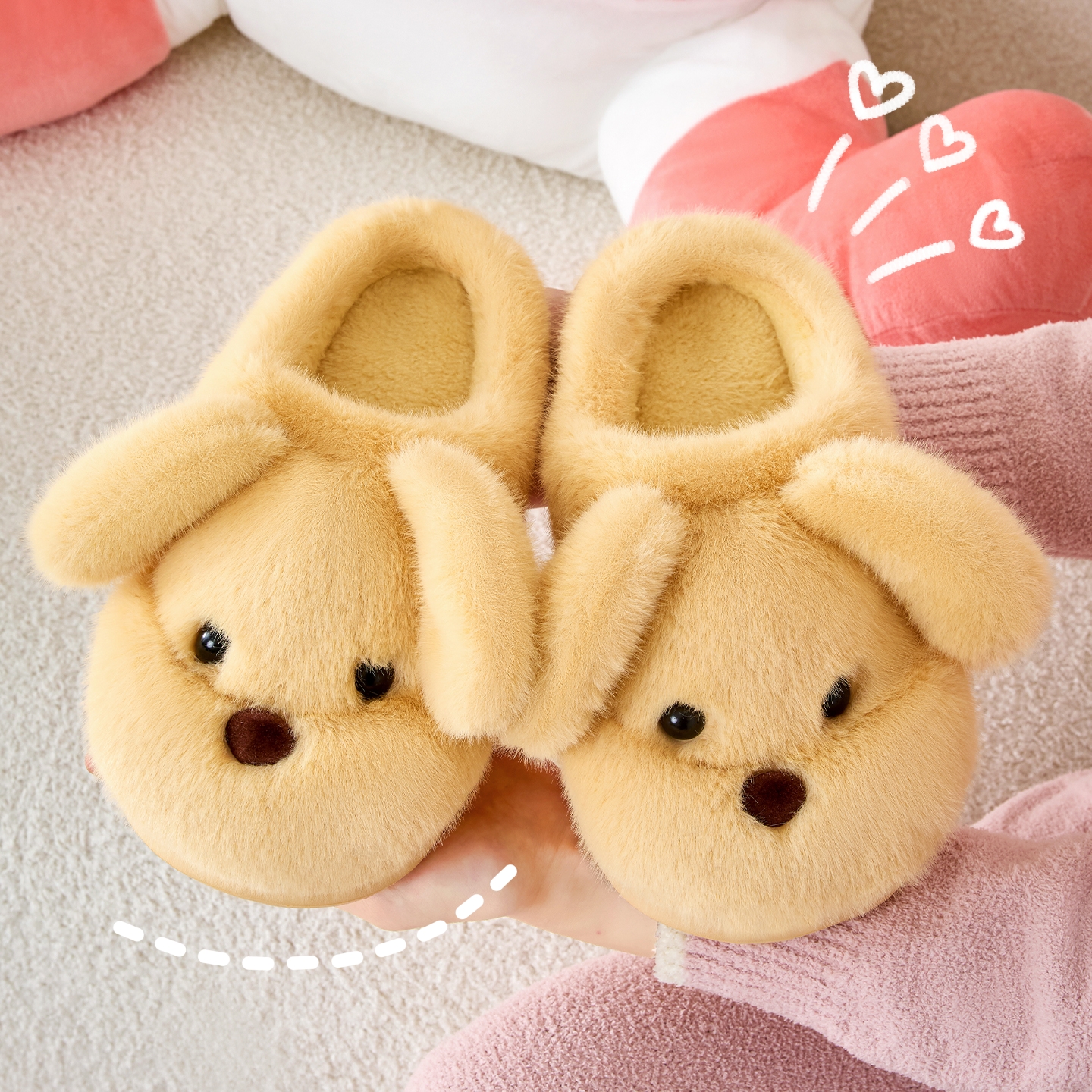 2025新款棉拖鞋女款冬季室内居家保暖可爱卡通小狗拖鞋秋冬天女