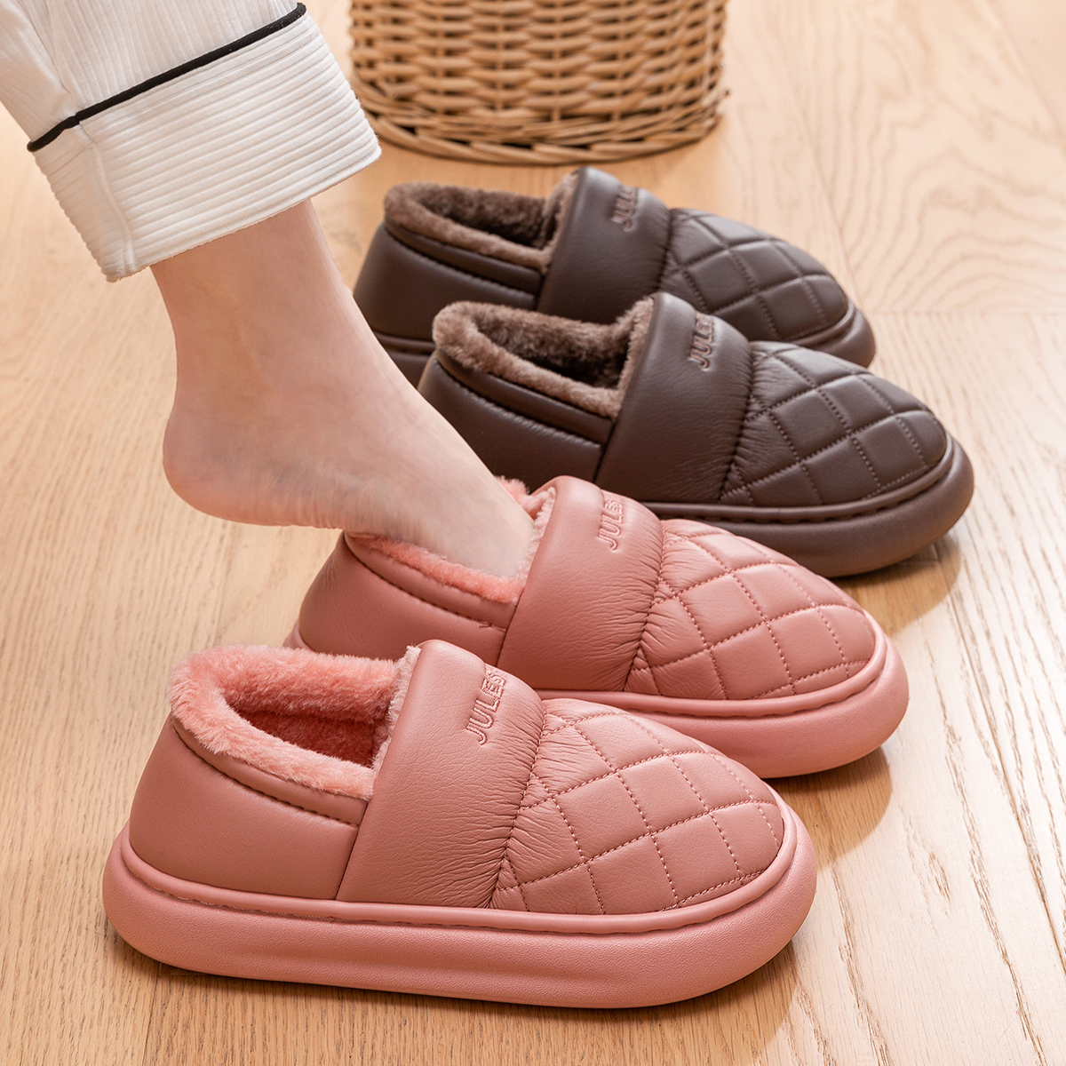 防水棉拖鞋女士秋冬季2025新款