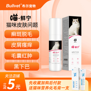 布尔喵癣宁猫咪黑下巴猫癣专用药 猫藓皮屑脱毛外用喷雾套餐