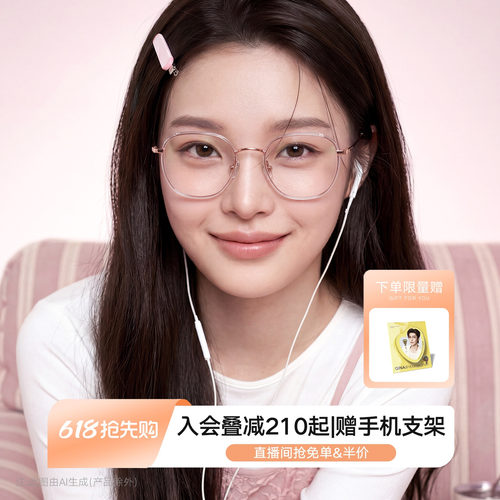 QIJNA亓那2026年新品轻弹β钛腿小框眼镜可配近视镜片男女QA6107