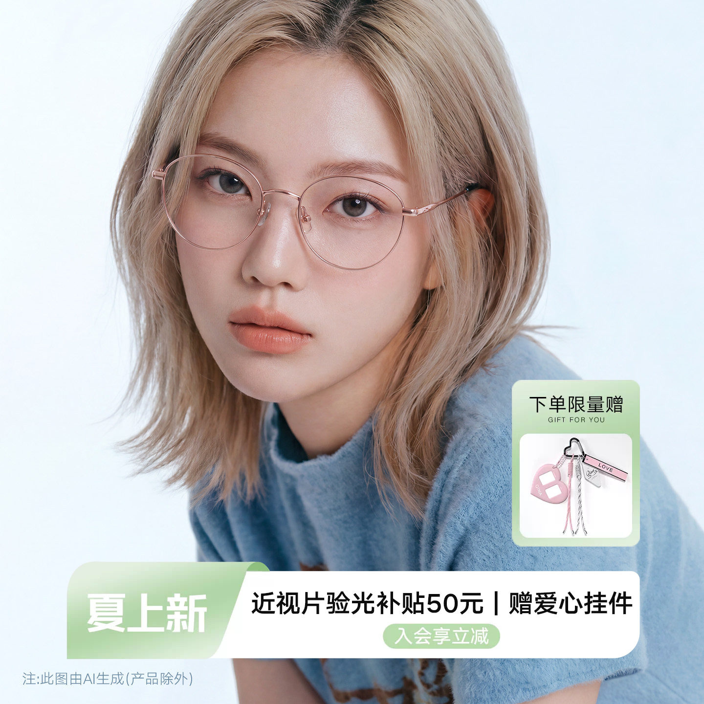 QINA亓那近视眼镜26新品防蓝光男款镜架钛框配度数镜框女QA7032