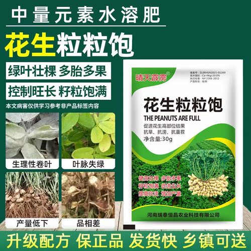 花生粒粒饱花生控旺膨大素花生下针剂多果素窝窝多花生增产专用肥