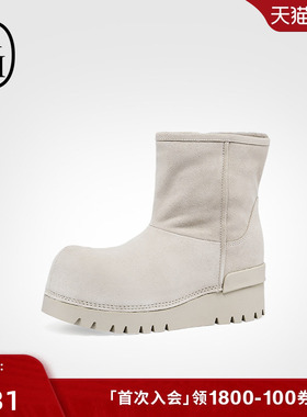 ASH女靴2025秋冬新款QUEENS纯色休闲雪地靴女圆头厚底保暖短靴