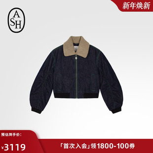 BIS复古水洗翻领短款 GRUNGE 牛仔夹克 秋季 ASH女装