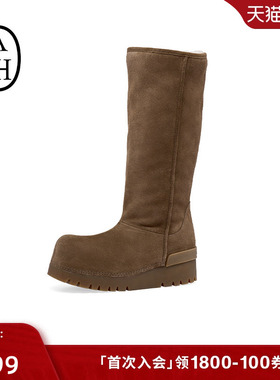 ASH女靴2025秋冬新款QUEBEC时尚高筒雪地靴女圆头厚底增高长靴