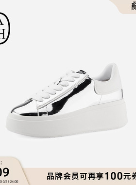 ASH女鞋春季款MOBY BIS真皮极简厚底小白鞋增高休闲板鞋百搭