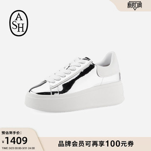 春季 增高休闲板鞋 款 BIS真皮极简厚底小白鞋 百搭 MOBY ASH女鞋