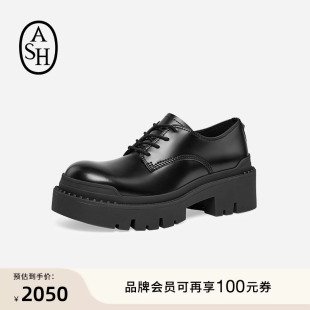 ASH女鞋 NET真皮布洛克皮鞋 女厚底乐福大头德比单鞋 春季