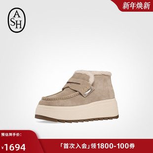 ASH女靴2025秋冬新款 MAGIC雪地靴女圆头休闲撞色厚底增高短靴