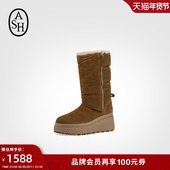 ASH女靴2025秋冬OSLO时尚 休闲雪地靴女圆头厚底增高保暖长靴
