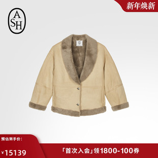 ASH女装 100%羊皮毛外套女廓形保暖外套 秋冬MILORD