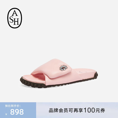 【ASH X NESPRESSO联名款】夏TERRA羊皮时装拖鞋女平底一字拖