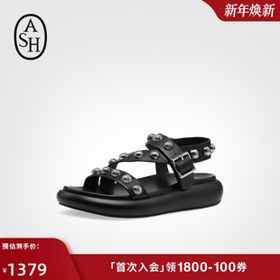 女厚底简约百搭沙滩鞋 ASH女鞋 VISION真皮休闲凉鞋 新款 潮 2025夏季