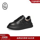 2025秋季 icone休闲板鞋 时尚 ASH女鞋 舒适增高系带厚底小白鞋