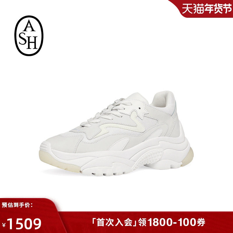 ASH男女同款老爹鞋秋季款ADDICT真皮厚底运动休闲鞋潮