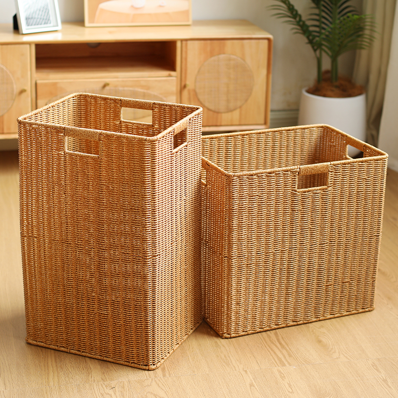 家好点编织窄高形收纳筐大容量