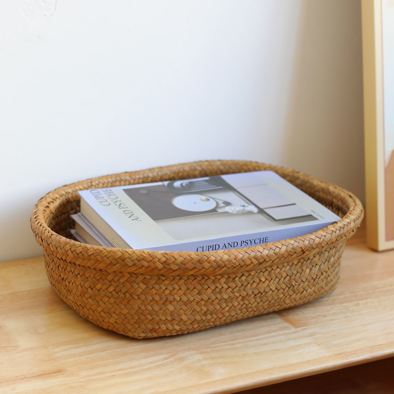 草编圆形收纳筐桌面干果零食水果杂物收纳篮储物篮整理篮面包篮,收纳整理,其他收纳篮,淘宝优惠券,粉丝福利购,淘宝优惠卷