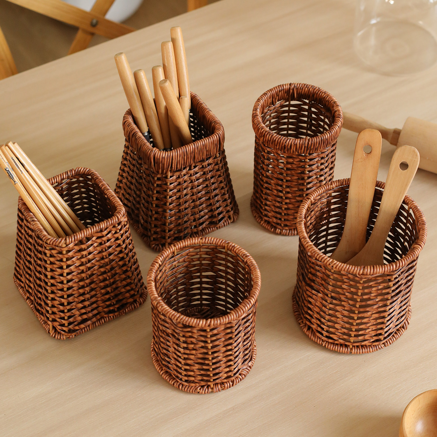 仿藤刀叉勺子筷子筒厨房餐具笼架家用商用筷子笼西餐厅餐具收纳盒,餐饮具,餐具笼/架,淘宝优惠券,粉丝福利购,淘宝优惠卷