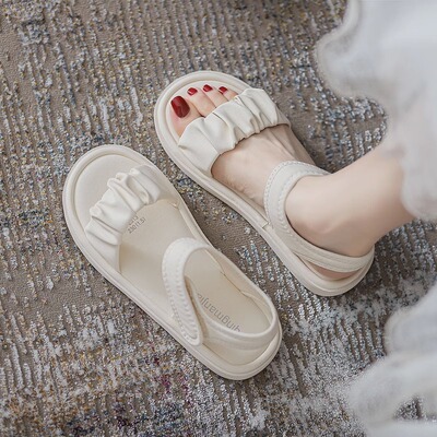 低跟踩屎感超柔露趾云朵女鞋
