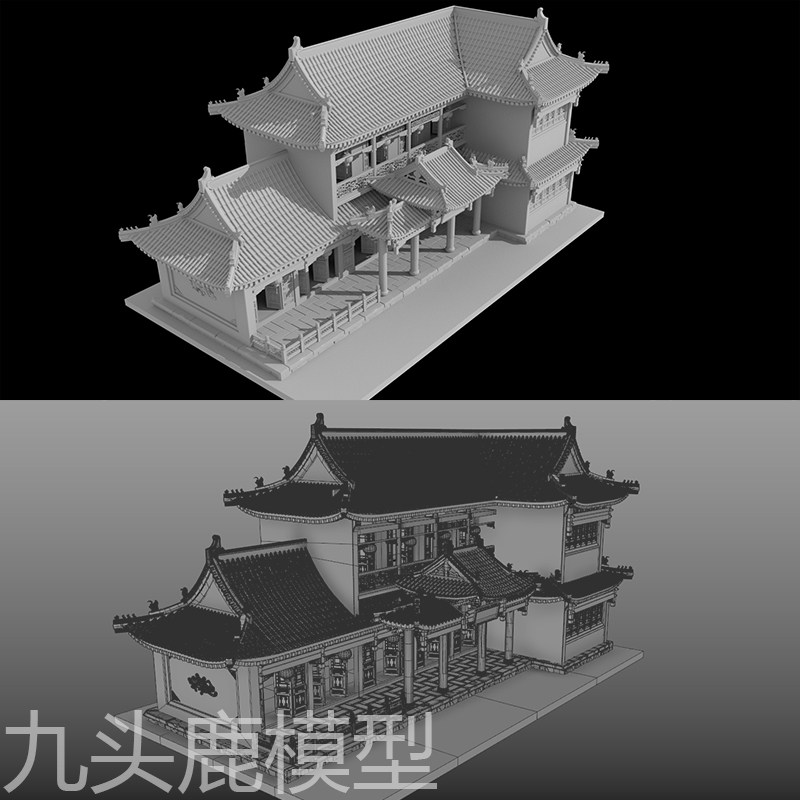 maya 3Dmax c4d blend ZB三维影视动画古代建筑房屋子模型素材