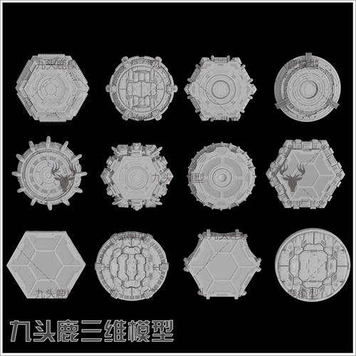 maya 3Dmax c4d blend ue4三维12款科幻地台三维模型素材源文件
