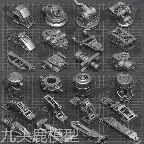 maya 3Dmax c4d blend ZB三维硬表面机械金属零件模型素材源文件
