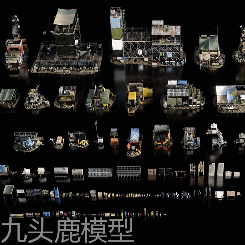 maya 3Dmax c4d unity Blender三维影视动画破旧建筑场景模型素材