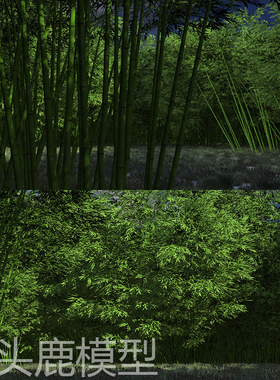 maya三维写实竹林森林植物场景游戏动画模型素材redshift材质渲染